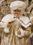 MAMÃE NOEL DE LUXO EM PÉ DOURADO COM CHAMPANHE 60CM - PRÉ VENDA 2025