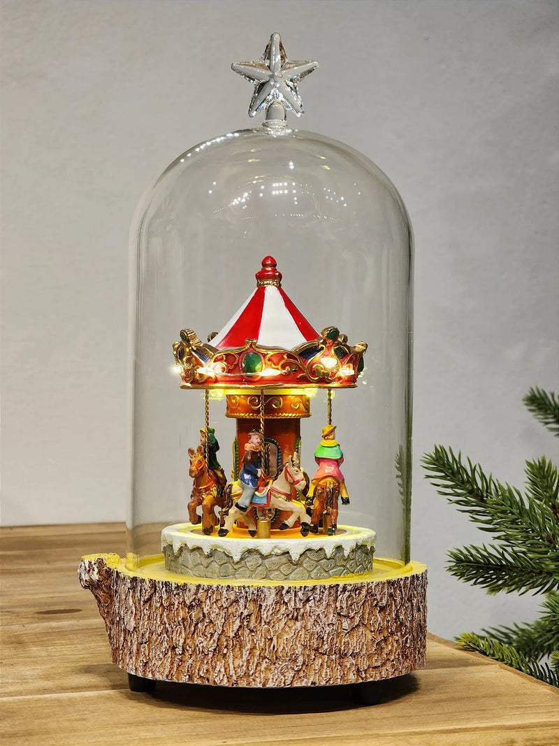 Globo de Vidro Carrossel 26cm • Luz, Som e Movimento