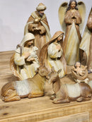 Presépio em Resina Marrom • 12 Peças • 30cm