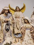 Presépio em Resina com Tecido Natural • 11 Peças • 40cm